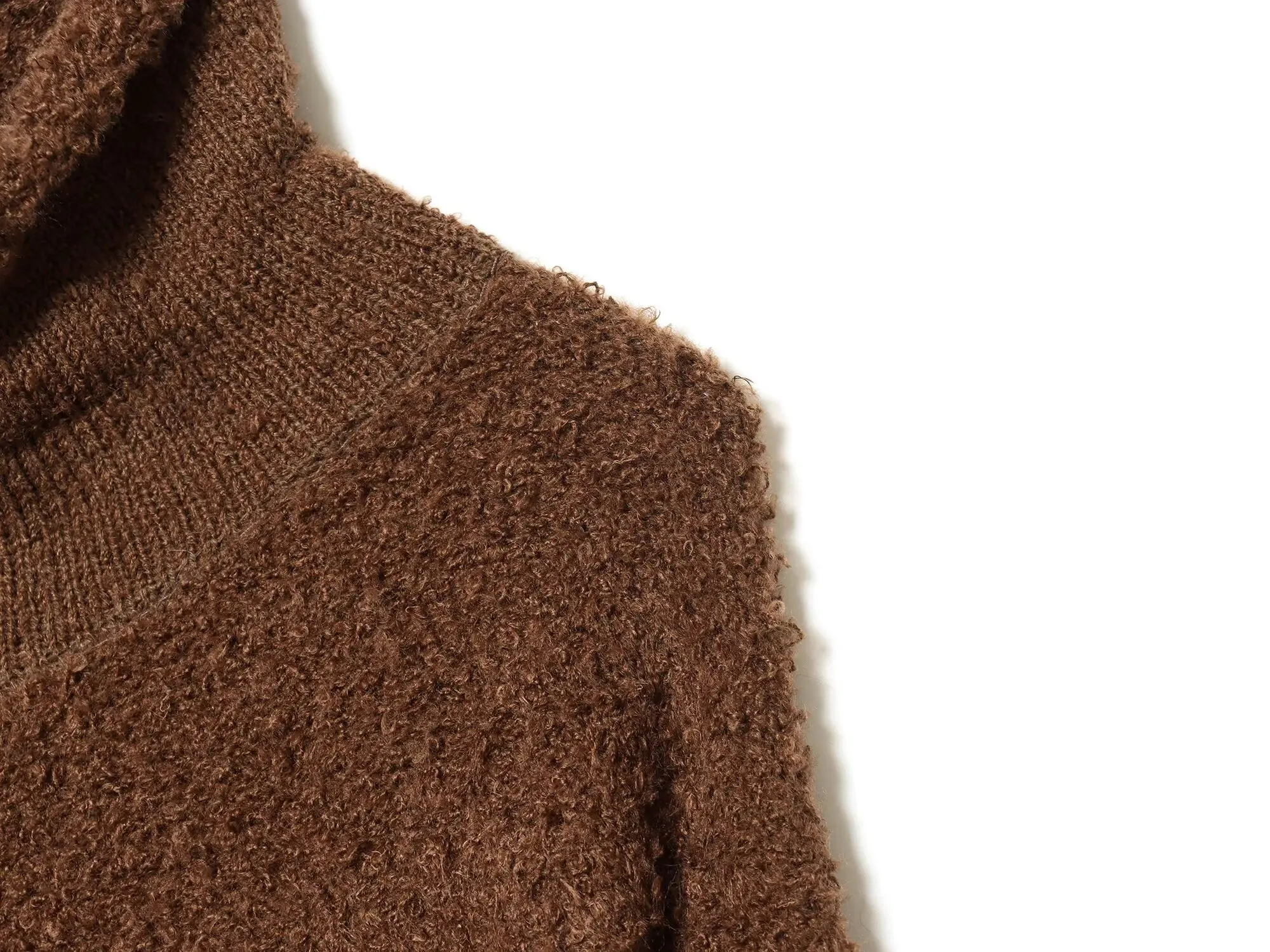 KONDALA Vintage Gestrickte Jacke Frauen Casual Stehkragen Zipper Jacke 2025, Herbst Winter Trendy Mode Weibliche Bomber Jacke