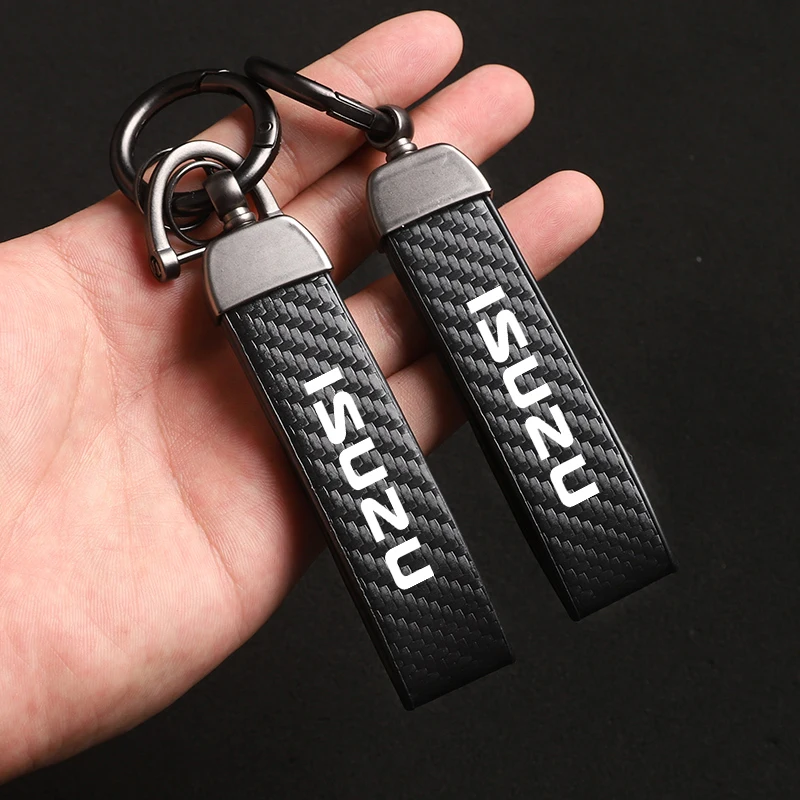 Car Carbon Fiber Style Keychain Microfiber Leather Key Chain For