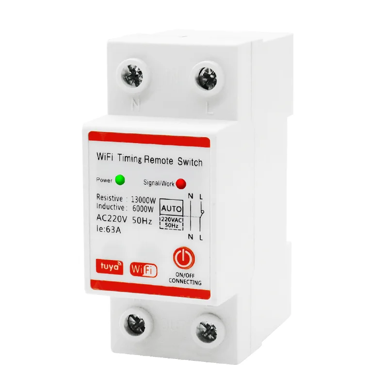 Din Rail 63A Wifi Timing Remote Mobile Control Switch Smart Meter Tuya Single Phase AC220V 50Hz