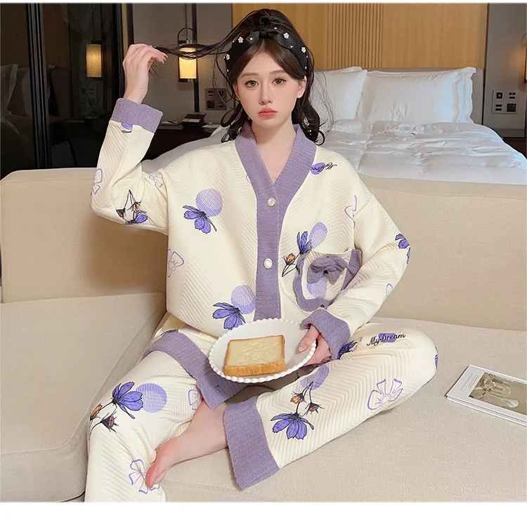 

Pajama For Couples Sets Women Polyester Blend Nightwear Ladies Featuring Abstract Print Modern Home Off Shoulder Short Sleeve OL