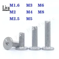 5-50pcs CM M1.6 M2 M2.5 M3 M4 M5 M6 M8 304 A2 Stainless Steel Torx Six-Lobe Ultra Thin Flat Wafer Head Screw Bolt Length=2-50mm