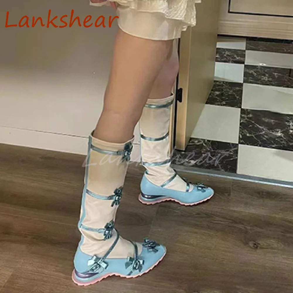 Butterfly Knot Round Toe Women Boots Knee High Fashion Sexy Niche Design Modern Air Cushion Bottom Women Shoes New Arrivals