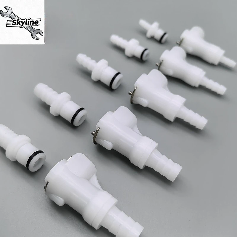 1/4 Male Female Quick Disconnect Plastic Joint With Globe Valve For Fluid Pipeline Devices