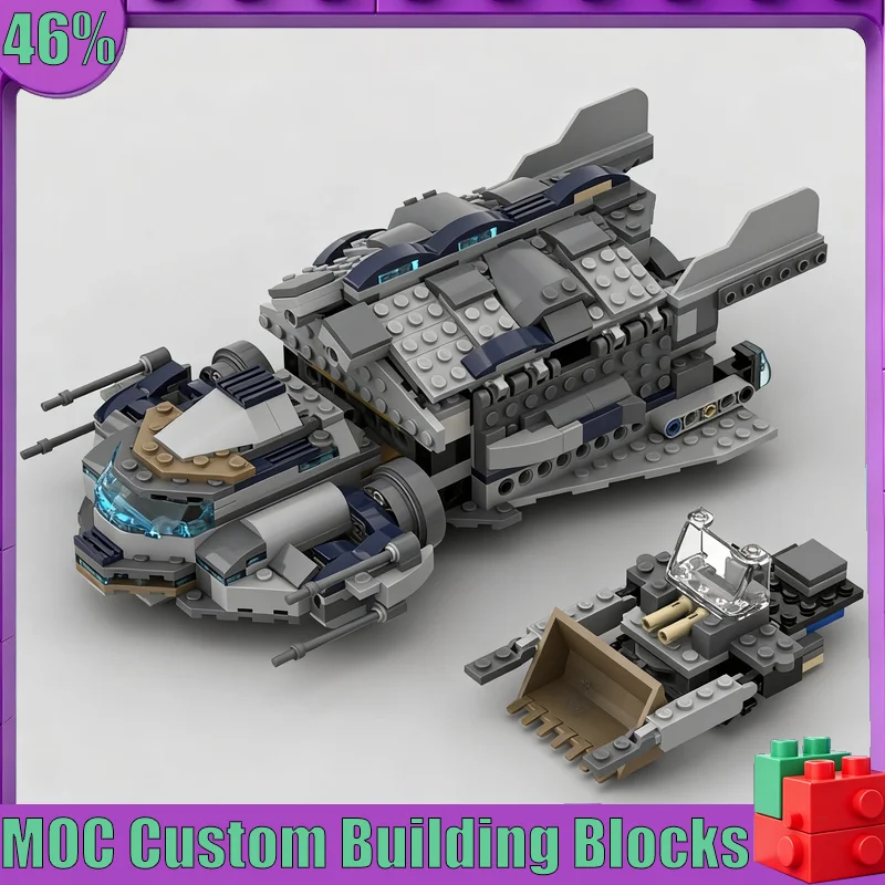 NEW 532 PCS Space Ship Transporter MOC Model Custom Puzzle DIY Assembly Educational Toy Gift Collection Display Creative Blocks