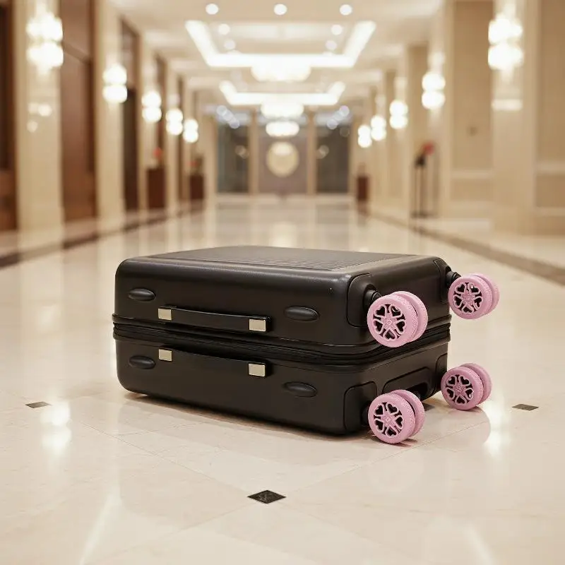 Silicone Luggage Wheel Protectors 4Pcs Dust Proof Anti Slip Cute Heart Pattern Universal Travel Suitcase Accessories