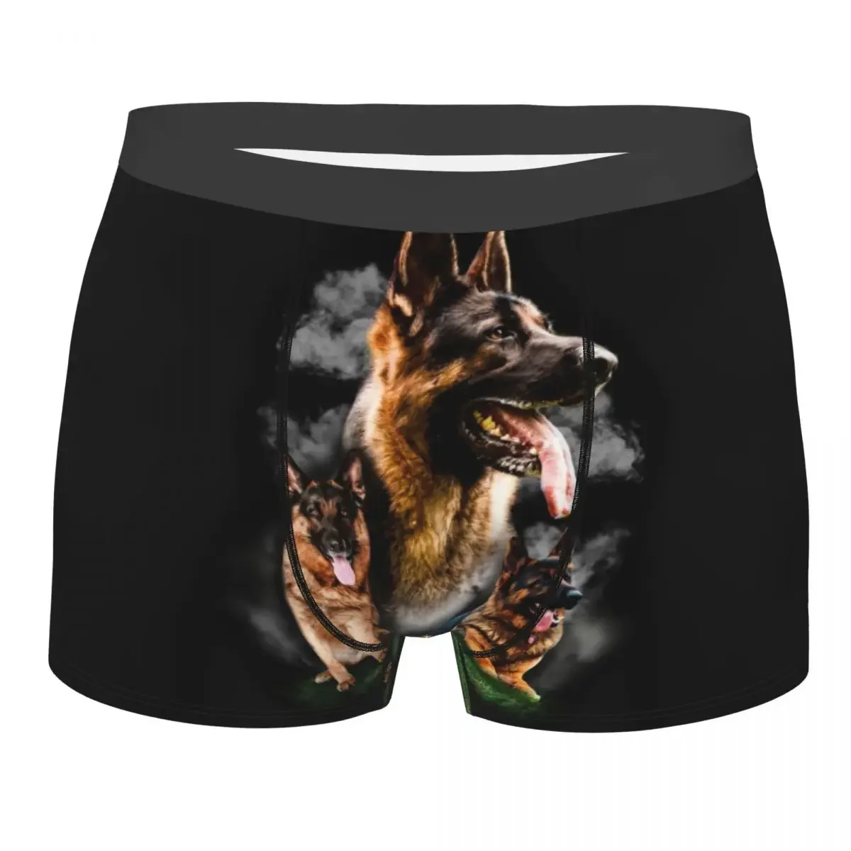 Novelty German Shepherd Dog Boxers Shorts Panties Men's Underpants Breathable GSD Animal Wolf Dog Briefs Underwear