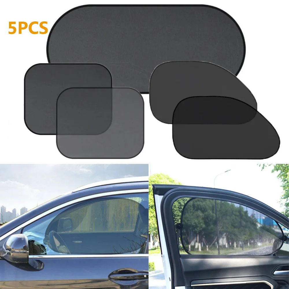 1-5Pcs Universal Car Sunshades Foldable Auto Side Window Rear Windscreen Mesh Sunshade Cover Car Windshield Accessories Exterior