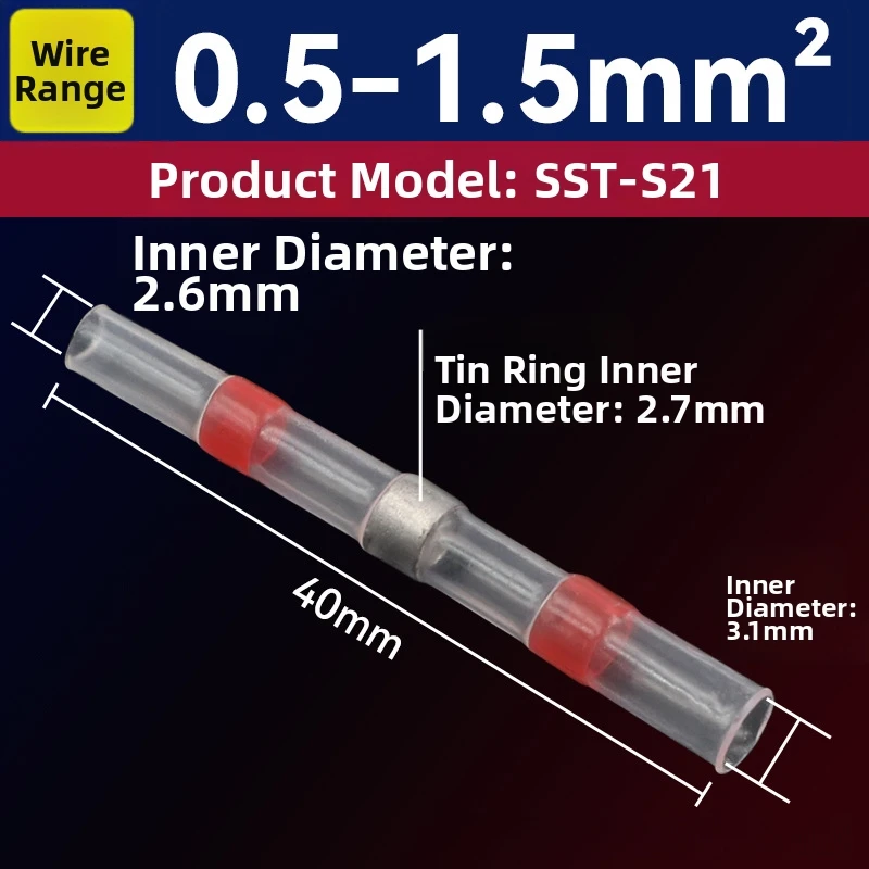 Heat Shrink Solder Connectors 100 Pieces Designed for Moisture Heavy and Vibration Intensive Electrical Installations