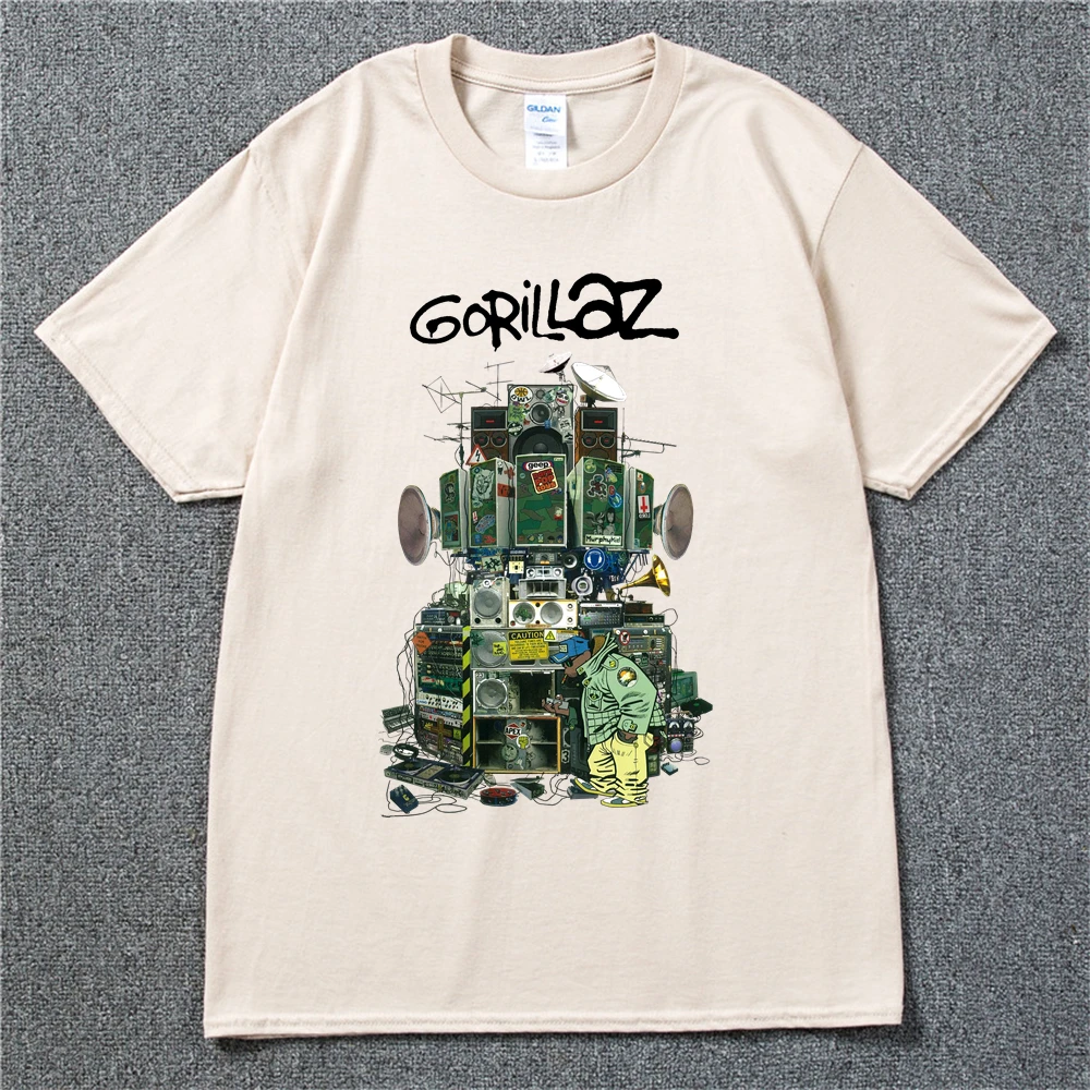 Gorillaz T Shirt UK Rock Band Gorillazs Tshirt Hip-Hop Alternative Rap Music Tee Shirt The Now-Now New Album T-shirt Pure Cotton