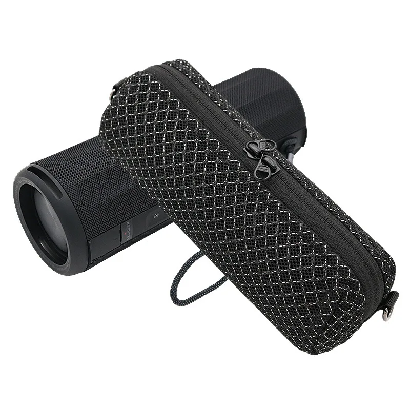 

For Xiaomi ASM02G Bluetooth Speaker Carrying Bag Sound Permeable Adjustable Strap Double Zipper Travel Pouch