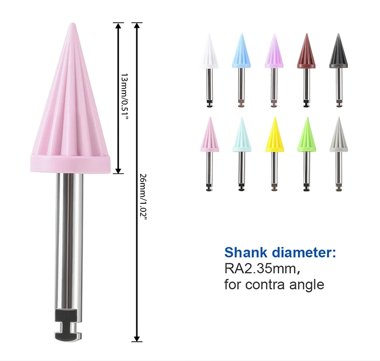 100 Stück AZDENT Dental Prophy Cups aus Silikonkautschuk, konische Polierprophy-Cups, schirmförmig, weich und hart, für Winkelstücke – Detail 5