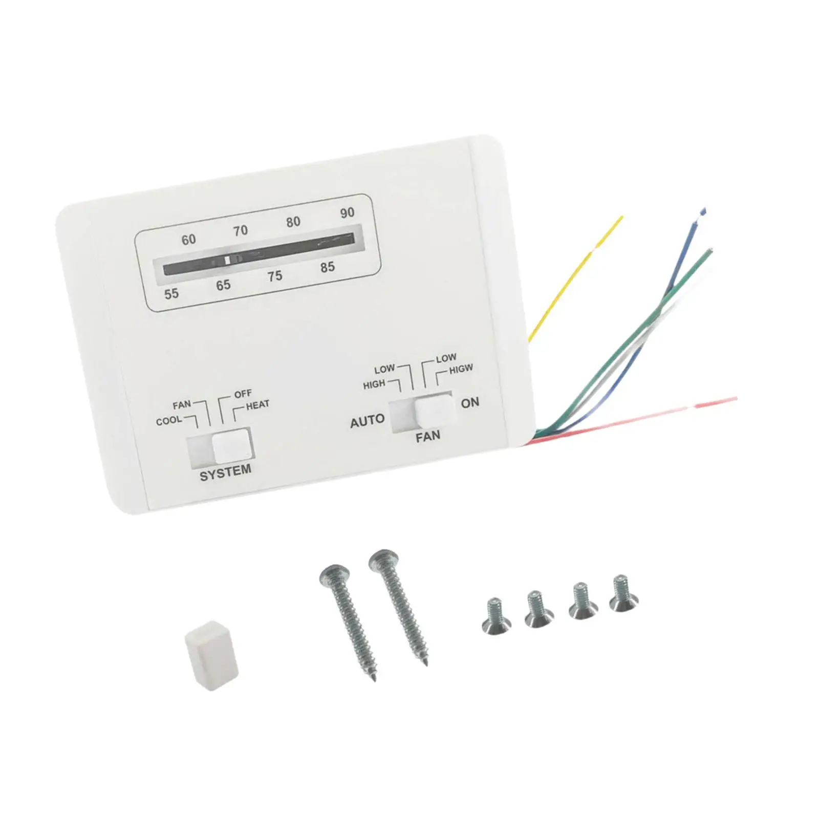 Termostato monostadio Heat Cool 7330G3351 Installazione semplice Accessorio di ricambio bianco Pratico per condizionatori d'aria camper