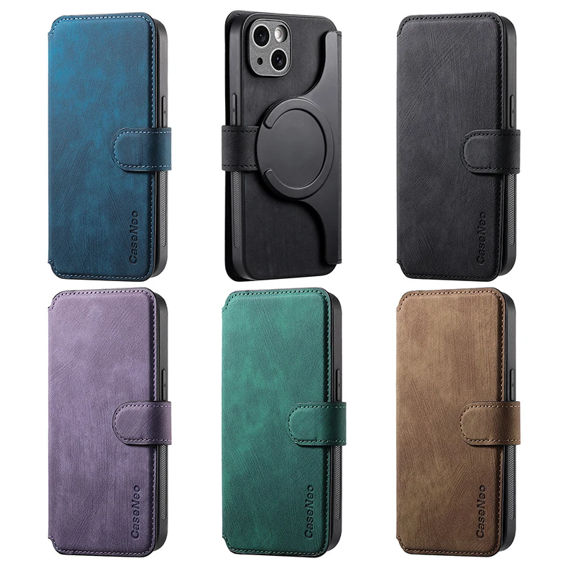 

Чехол-кошелек Magsafe Magnetic 2 в 1, чехол-кошелек для iPhone 17 16E 16 15 14 Plus 13 12 11 Pro Max, съемный откидной чехол для телефона