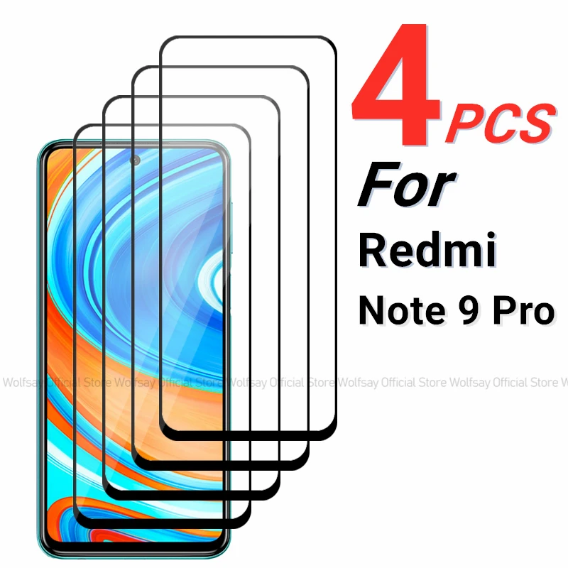 2/4 шт. закаленное стекло для Xiaomi Redmi Note 9 Pro Защитная пленка для экрана Xiaomi Redmi Note 9 Pro с полным клеем для телефона Redmi Note 9 Pro