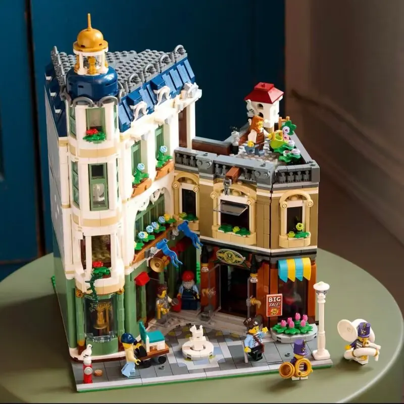 

Новинка! Конструктор 3456 деталей: Уличная сцена, модель торговой улицы, декорация, 11371, игрушка-конструктор, подарок