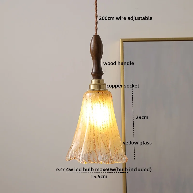 IWHD Glass Copper LED Pendant Lights For Living Room Bedroom Corridor Home Decor Modern Hanging Lamp Luminaire Suspendu