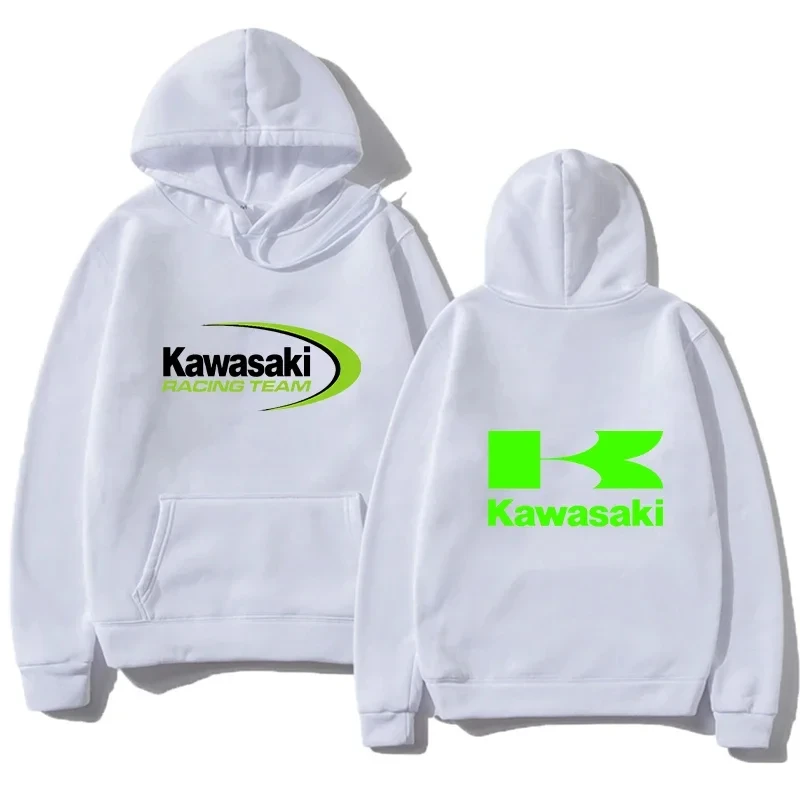 2024 Spring Casual Men\'s Hoodie Kawasaki Racing Team Hoodie Oversized Pattern Sports Top Breathable Street Hoodie