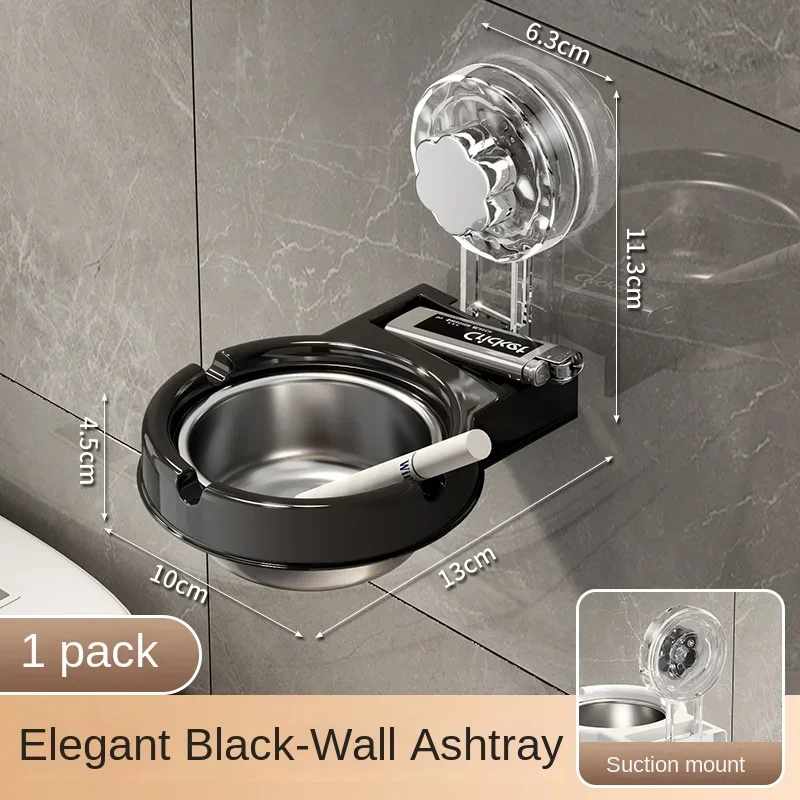 Hot Suction Cup Toilet Ashtray Wall Mounted Non Perforated High-end Stainless Steel Ashtray for Household Toilets and Bathrooms