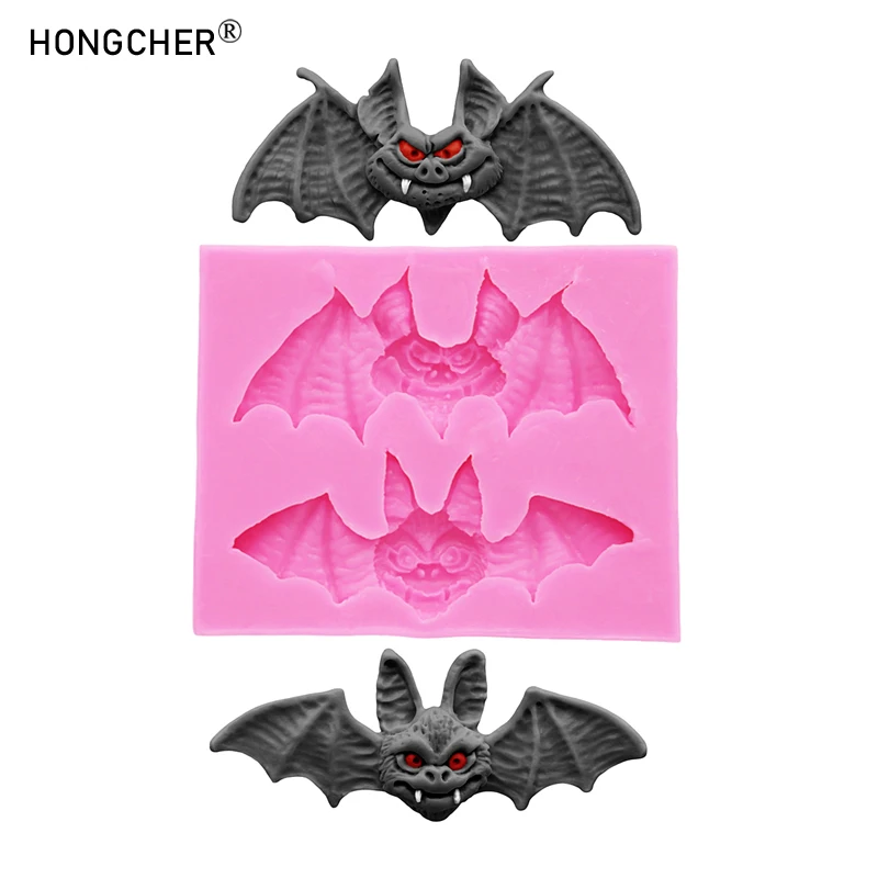 Halloween Fledermaus Anhänger Dekoration Harz Handwerk Tropfform DIY Kuchen Dessert Dekoration Fondant Schokolade Silikonformen