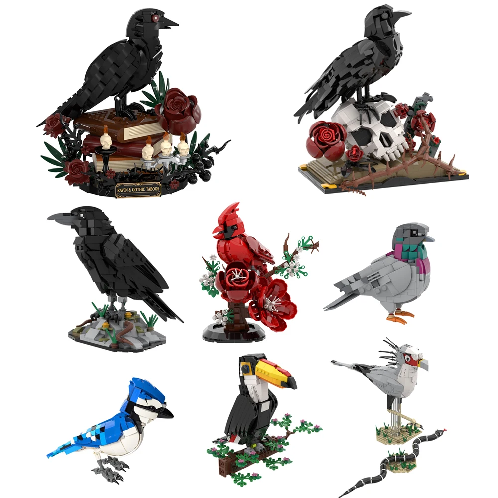 MOC Raven Model Building Blocks Sets Clever Raven Black Bird 3D
