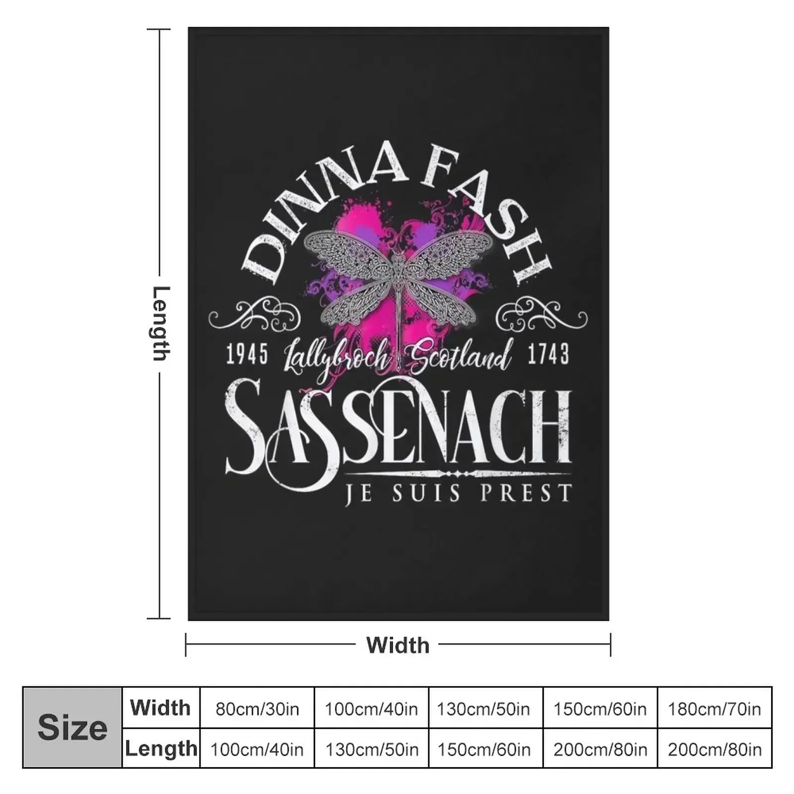 Dinna Fash SassenachDragonfly Outlander Color Splash TShirt19 Throw Blanket Flannel wednesday Blankets