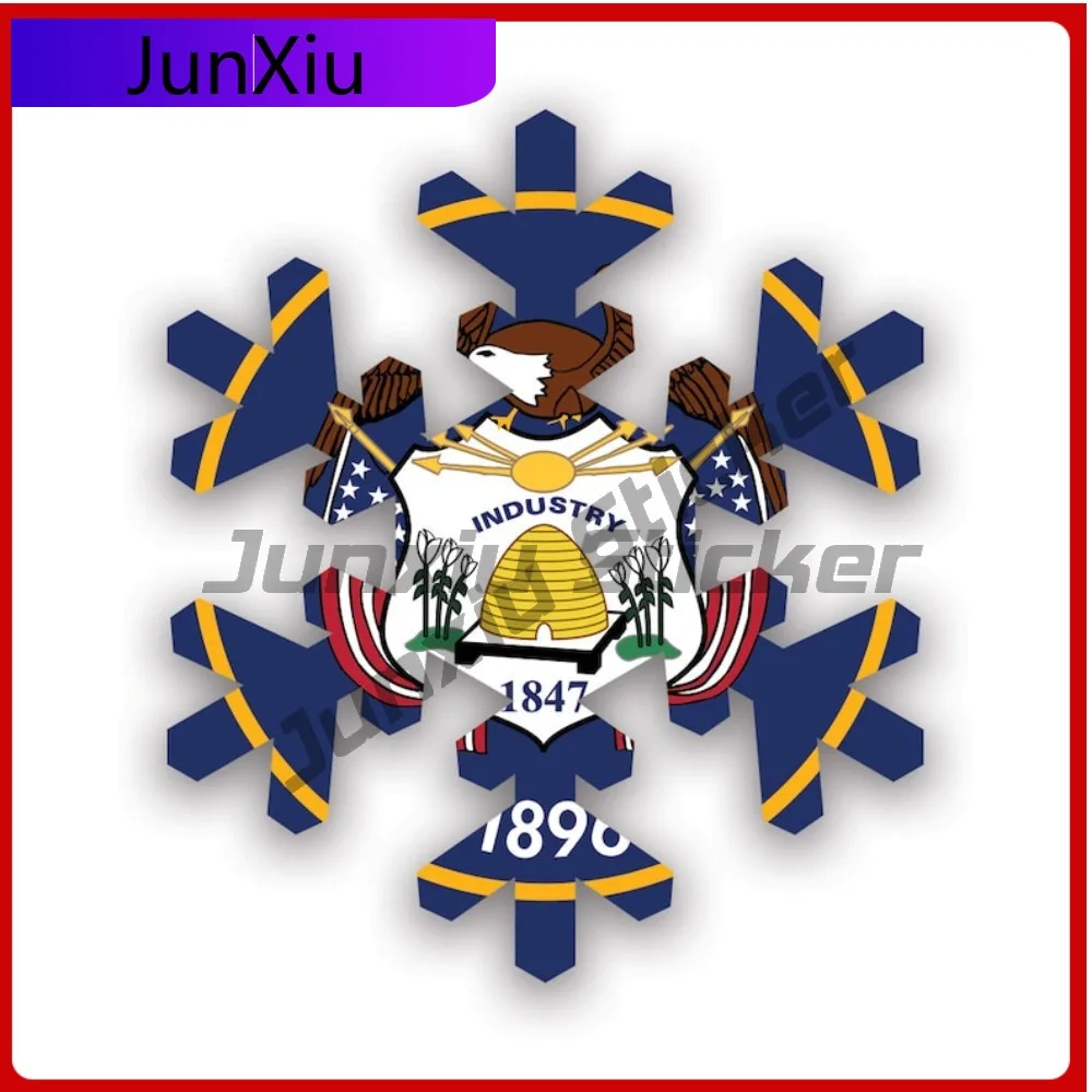 

Utah Snowflake Sticker Waterproof Outdoor Decals Anime Bumper Waterproof Vinyl Decal For Toilet Seat Unique Sticker Protection
