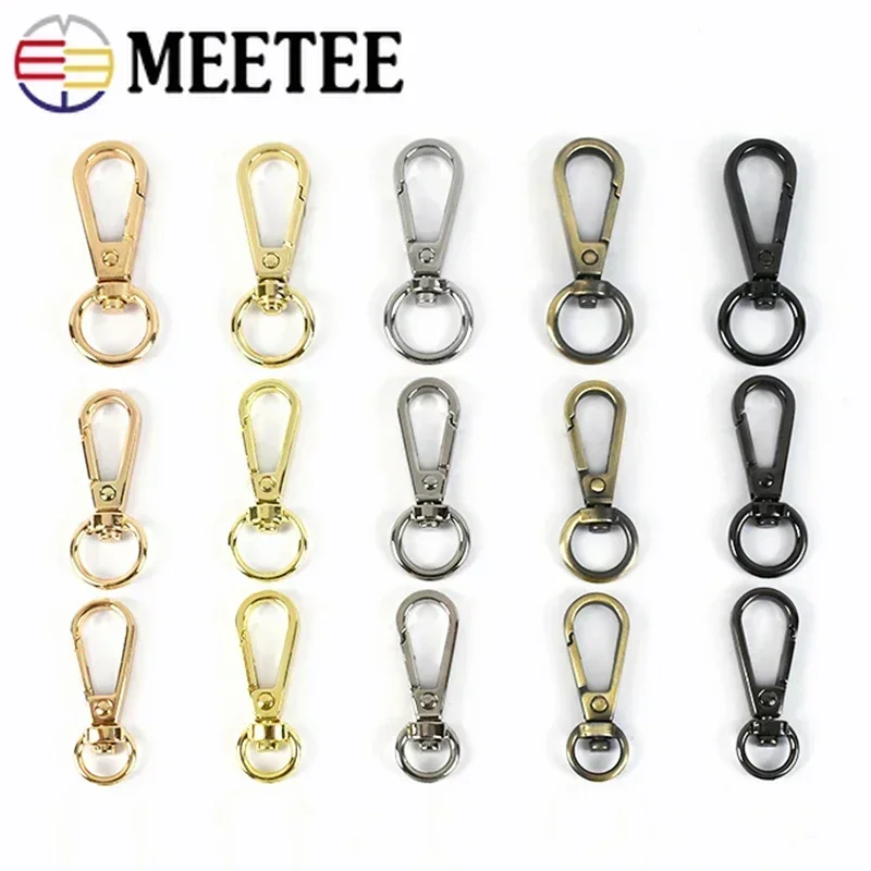 

Meetee 10/30Pcs 8/10/13mm Metal Luggage Bags Dog Buckle Lobster Swivel Trigger Clips Snap Hook Handbag Hanger Key Chain DIY Sew