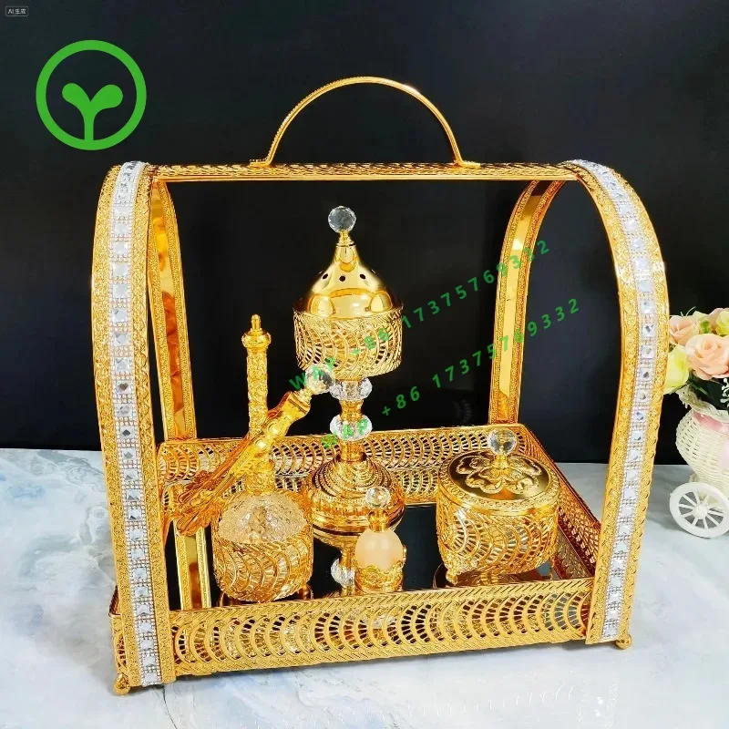【2026】Arabian Metal Incense Burner Set Gold And Charcoal Incense Burner