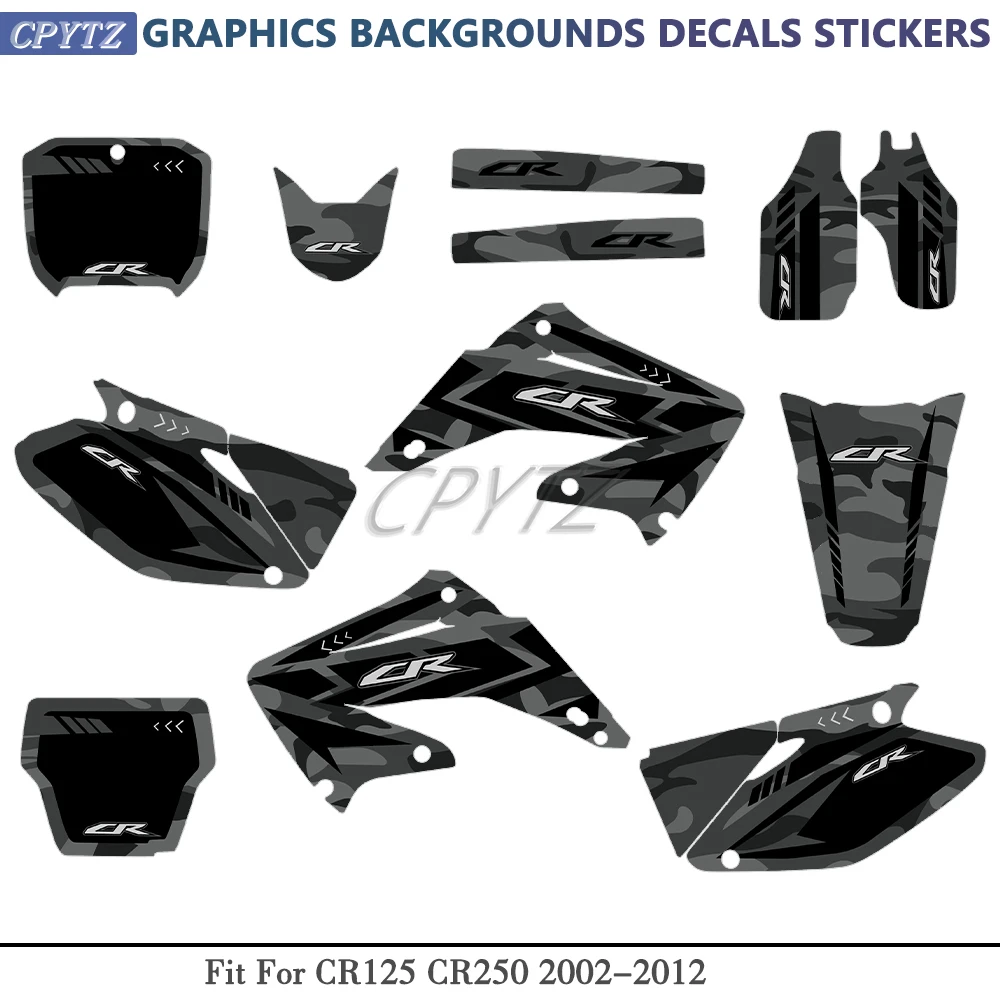 Fit for CR125 CR250 CR 125 CR 250 2002-2012 2011 2010 2009 2008 Motorcycle Fairing Graphics Background Decal Sticker Kit