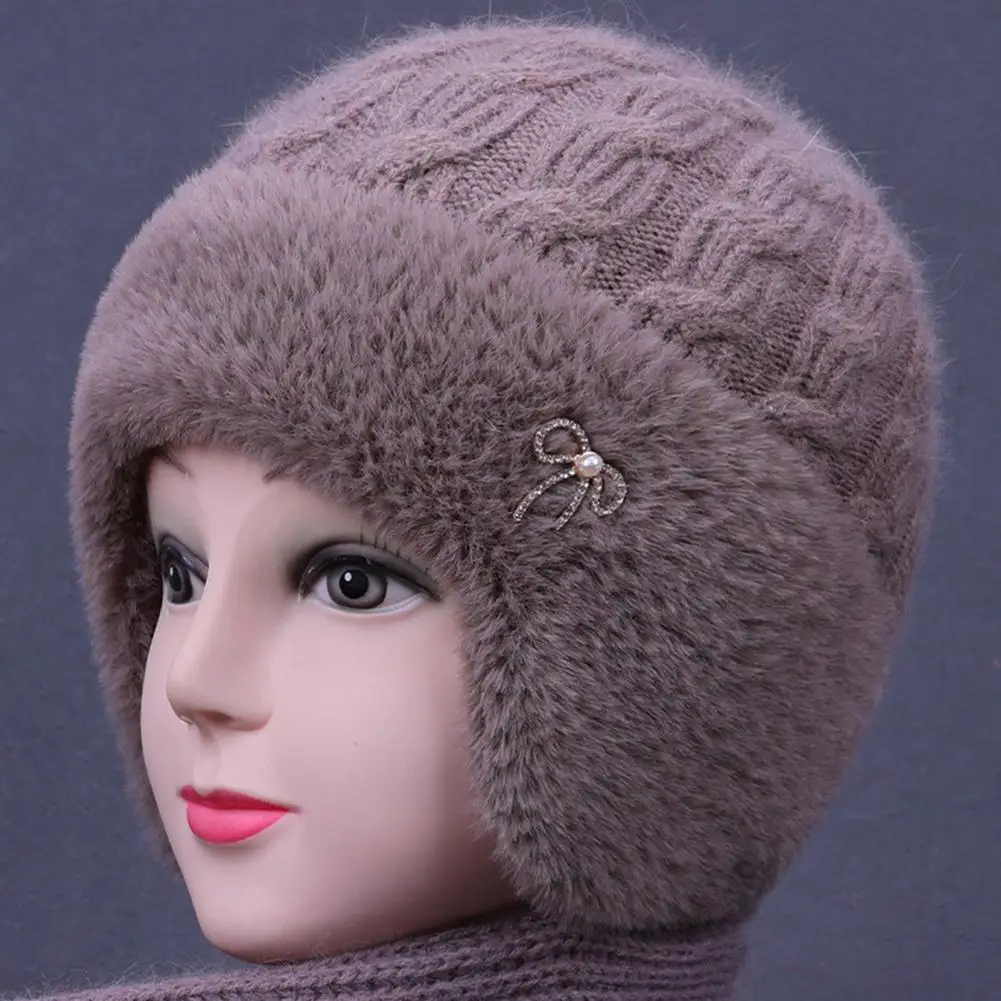 Warm Knit Cap Knitted Winter Hat with Fleece Lining Moisture-wicking Breathable Weather Cap Double Layer Warm Outdoor Breathable