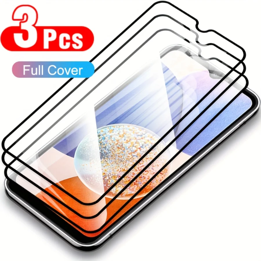 3pcs Full Screen Cover Tempered Glass Protective Film For Samsung GALAXY A14  A14 5G  A34 5G  A54 5G A04  A04s  A04e