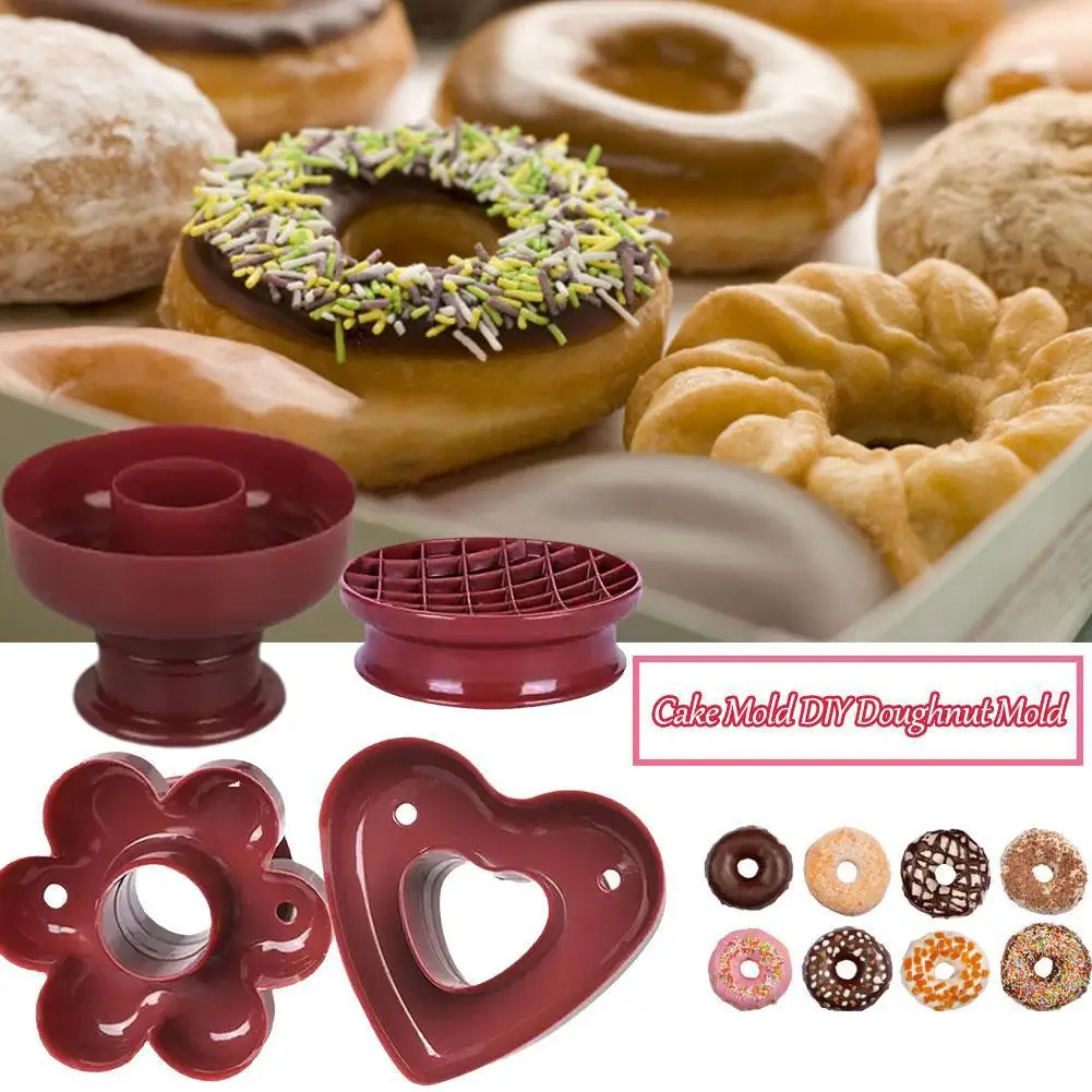 Donut Maker Cutter Cake Mold Flower Heart Shape Fudge Mold Dessert Bread Chocolate Mould Jelly Baking Cake Tools Bakery Mol T1t2