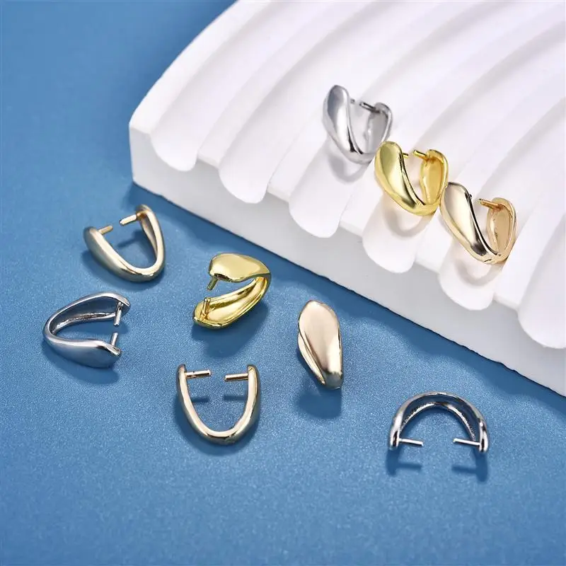 5/10pcs/lot 14K 18K Gold Color Pendant Pinch Bail Clips Melon Seeds Charm Clasps Connector Bulk For DIY Nacklace Making Findings