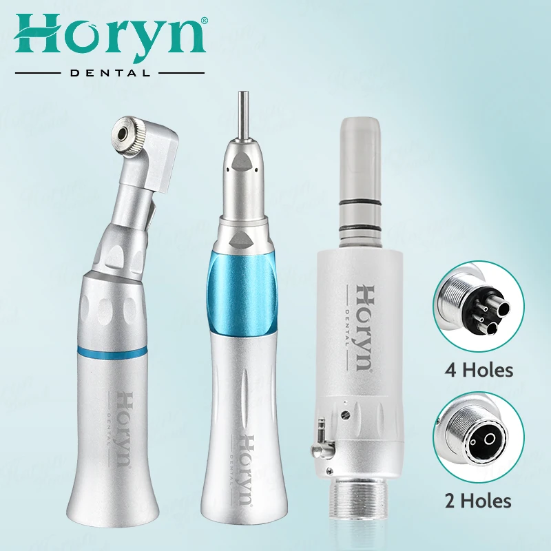 Good Price Portable den tal Push Button Contra Angle/Straight/Air Motor den tal Low Speed Handpiece Kit 2 Holes/4Holes