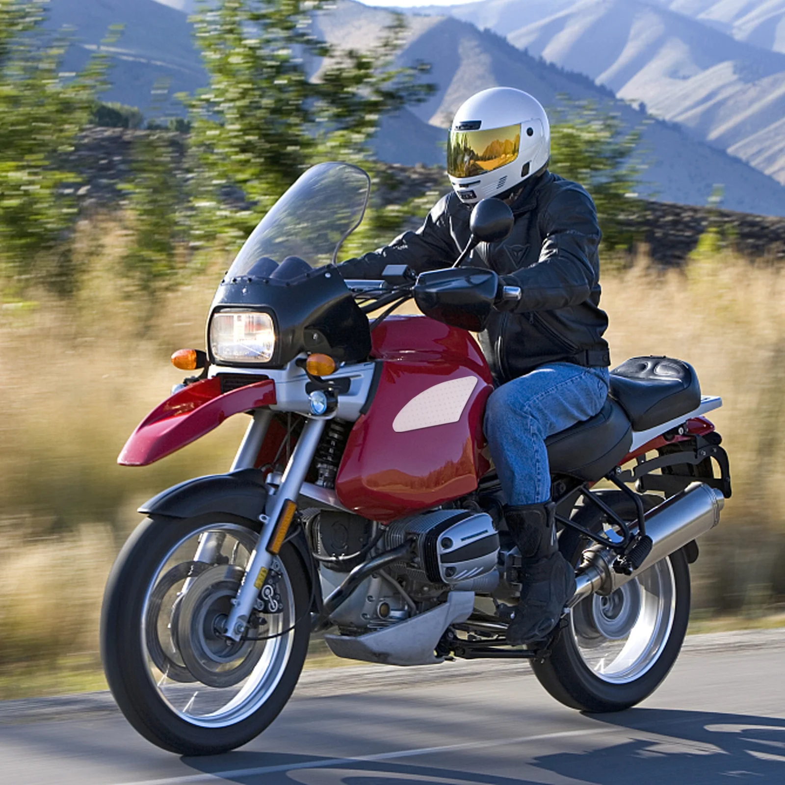 

1Pair Fuel Tank Nonslip Pads Rubber Motorcycle Decal Traction Knee Pads Protector Sticker Fuel Tank Sticker Motorcycle Decal