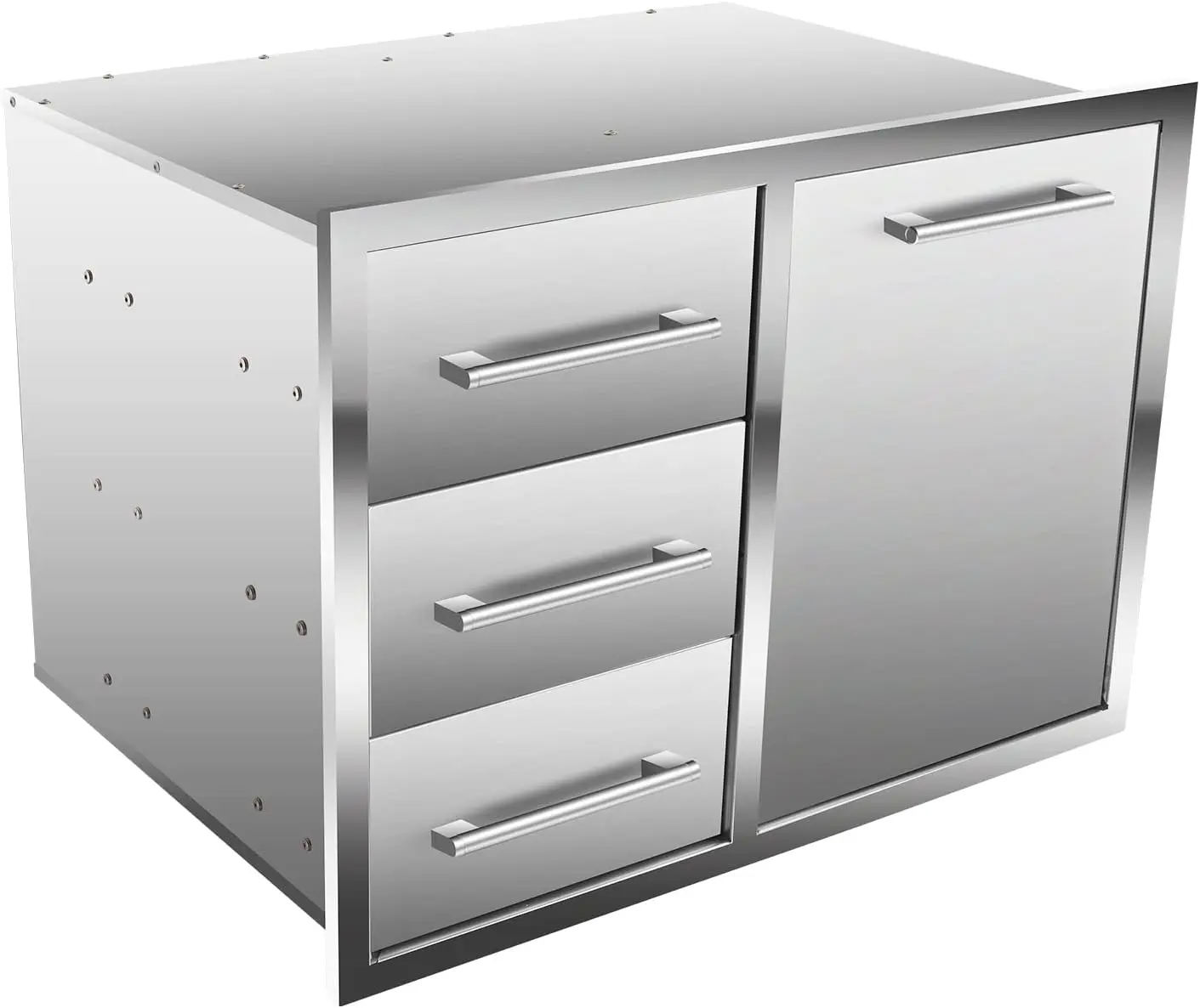 Drawer Combo, BBQ Access Trash Drawer Combo with Stainless Steel, Outdoor Kitchen Trash Drawer for BBQ Island