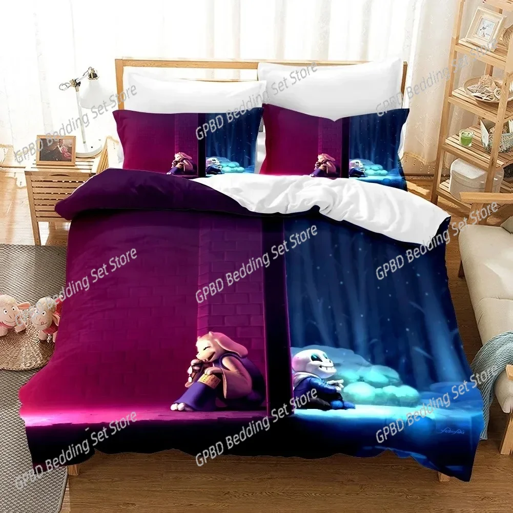 3D Print Undertale Game Frisk Sans Papyrus Bedding Set Bedroom Soft Modern Bedspreads Comefortable Duvet Cover Quilt Pillowcase