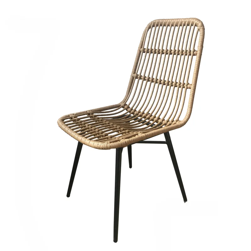 Nordic Rattan Outdoor Chairs Minimalist Modern Wrought Iron Leisure Garden Chair Backrest Balcony Beach Chair Outdoor Furniture