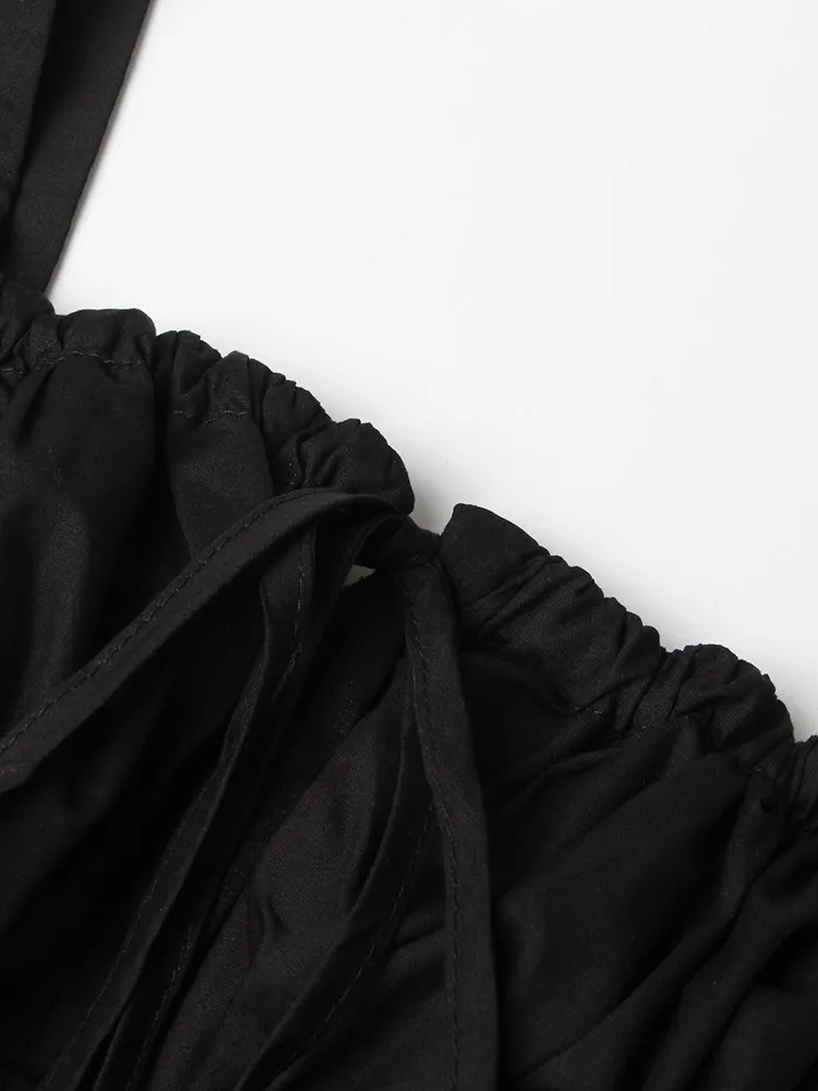 KBQ-Irregular Two Piece Sets for Women, Square Collar, Sleeveless Folds Tank Tops,Round Neck,Puff Sleeve Coats,Casual Female Set