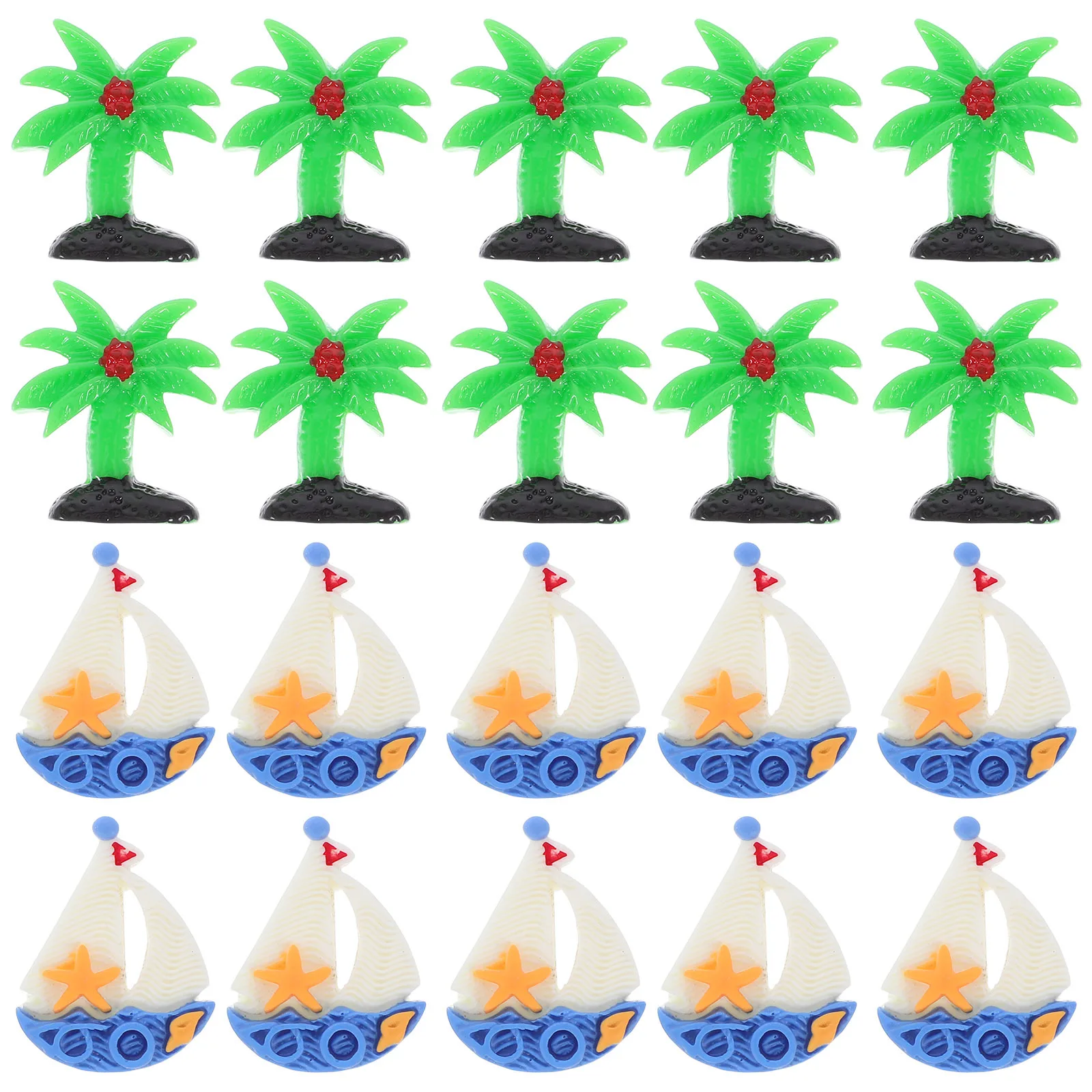 

20Pcs Beach Themed Resin Charms Coconut Flatback Embellishments for DIY Projects Footwear Decoration Summer Crafts