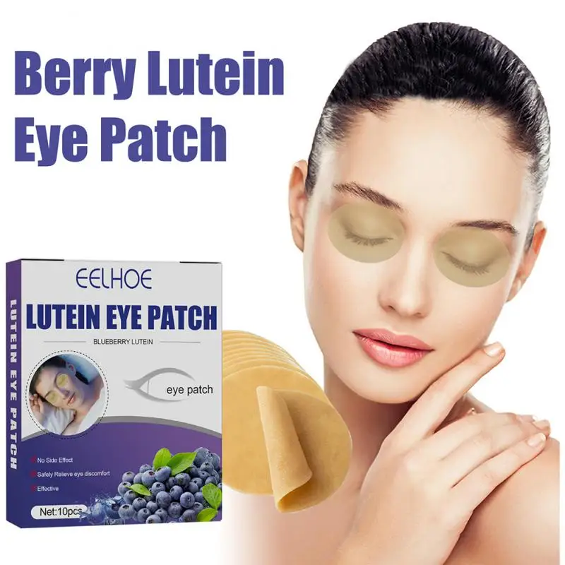 

EELHOE Cooling Blueberry Eyes Masks 10pcs Lutein Sleep Eye Protection Patch Effective Relieve Eye Fatigue For Adult Children