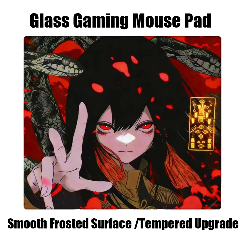 Anime Ruby Mousepad Glass Gaming Mouse Pad YUME Frosted Surface Desk Mat Tempered Upgrade FPS Custom Pad Game Accessories