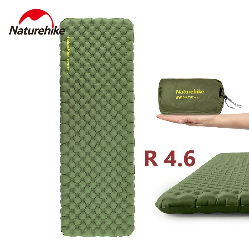 Naturehike 2024 Inflatable Mattress 4.6 R Value New Camping Mat Outdoor Ultralight 1-Person Sleeping Pad Travel Mat Air Cushion