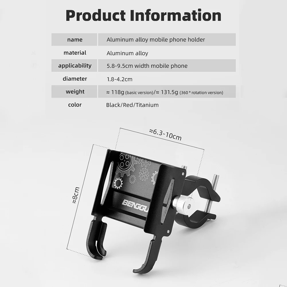 Uchwyt rowerowy na telefon ze stopu aluminium MTB rower GPS uchwyt skuter regulowany uchwyt na telefon komórkowy akcesoria rowerowe — zdjęcie produktu 6