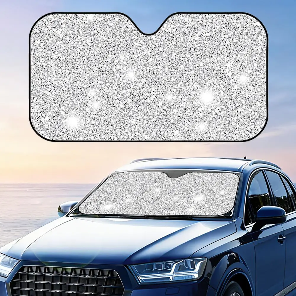 Ling Glitter Surface Style Sun Visor Foldable Universal Car Windshield Sun Shade UV Protection Heat Insulation Foldable Cover