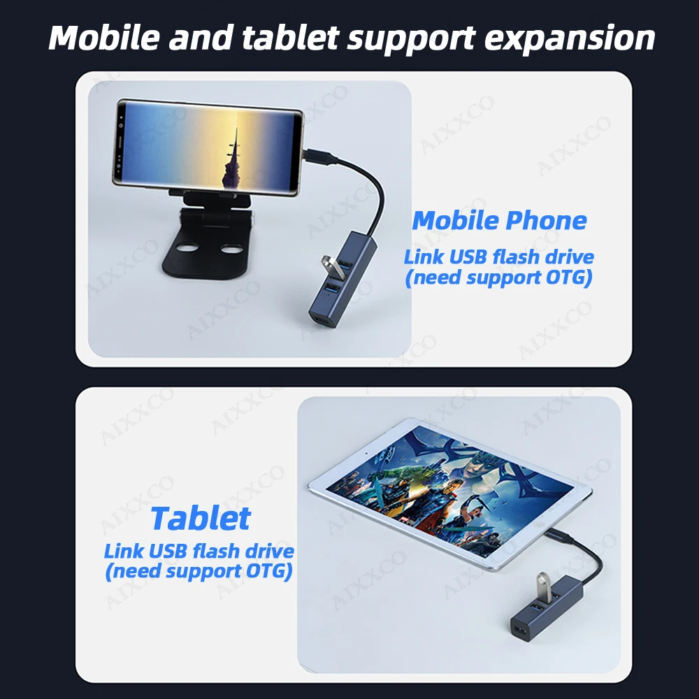 Aluminium alloy Usb Hub 3 0 Hub Usb Splitter Several Ports Multi Usb Hub 3.0 Hab Extensor Computer Accessories with RJ45