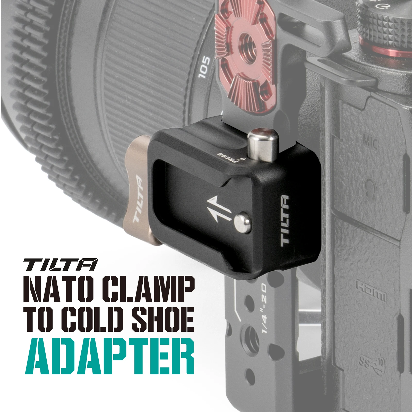 TILTA TA-NTC-CSA-B NATO Clamp to Cold Shoe Adapter - Black