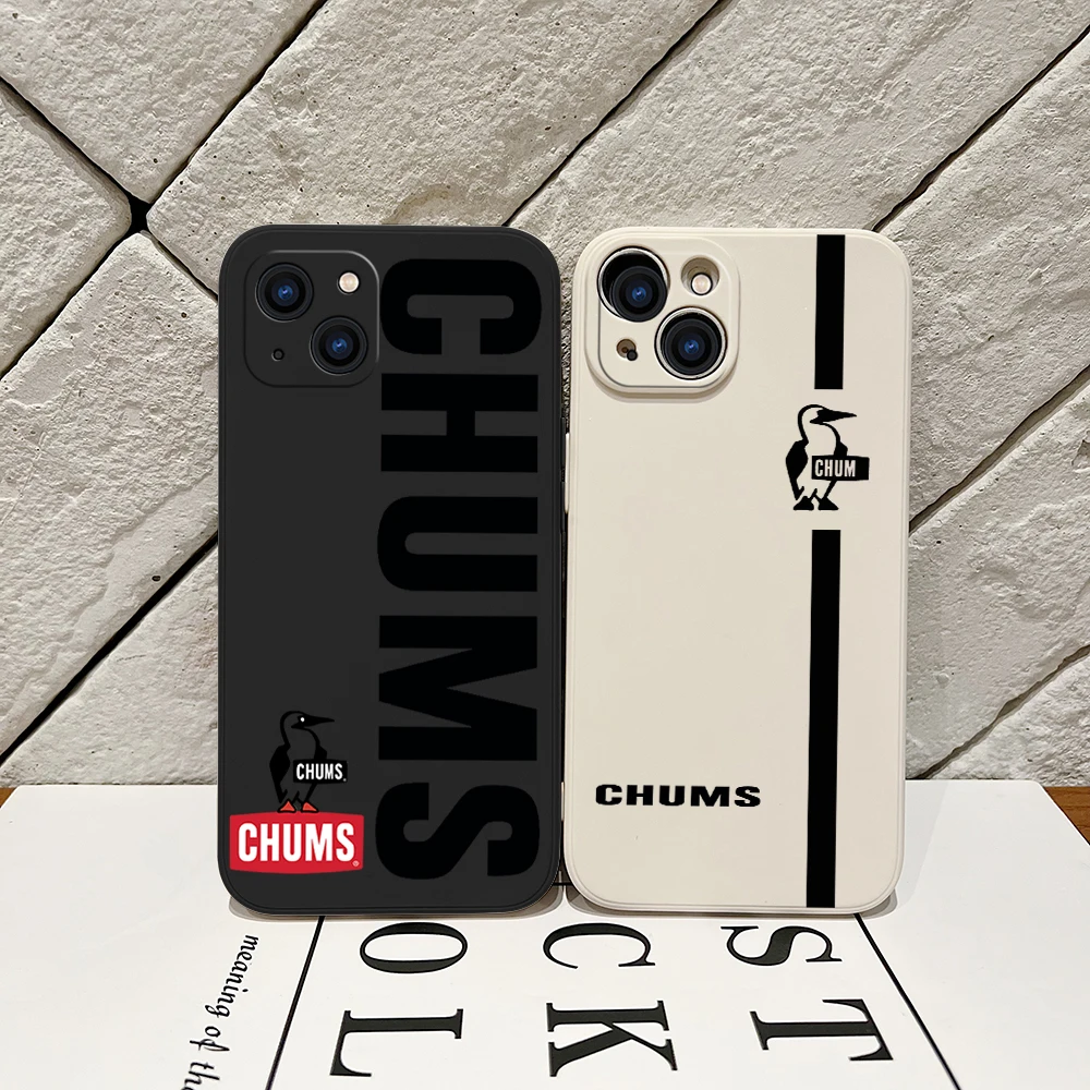 CHUMS Phone Case For iPhone 15 14 13 12 11 Pro Max Mini X XR XS MAX SE20 8 7 Plus 6 6S Plus Silicone Cases with Hand Strap