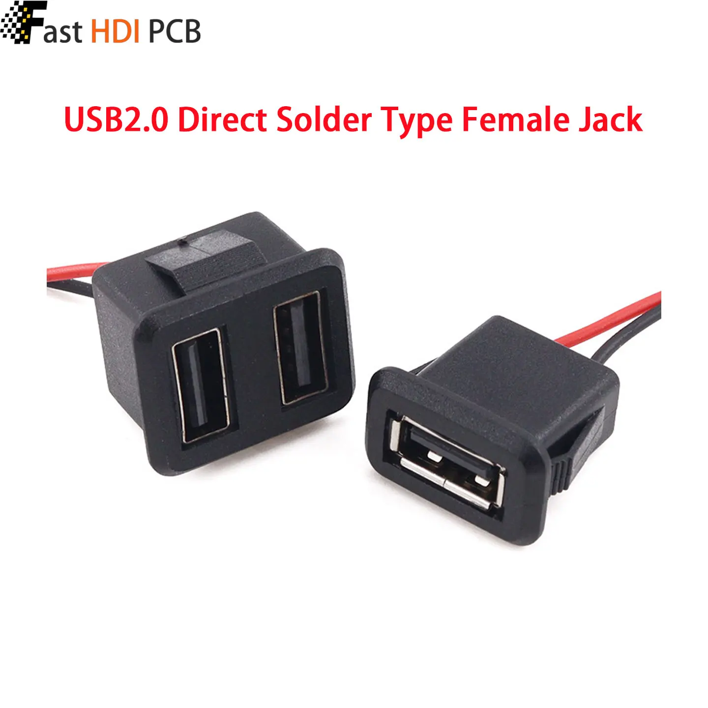 USB2.0 Waterproof Female Socket Solder Type 2P 4P Single/Dual Layer with PH2.0 Cable for Charging Port DIY Lamp Toy 2A – 10/15cm