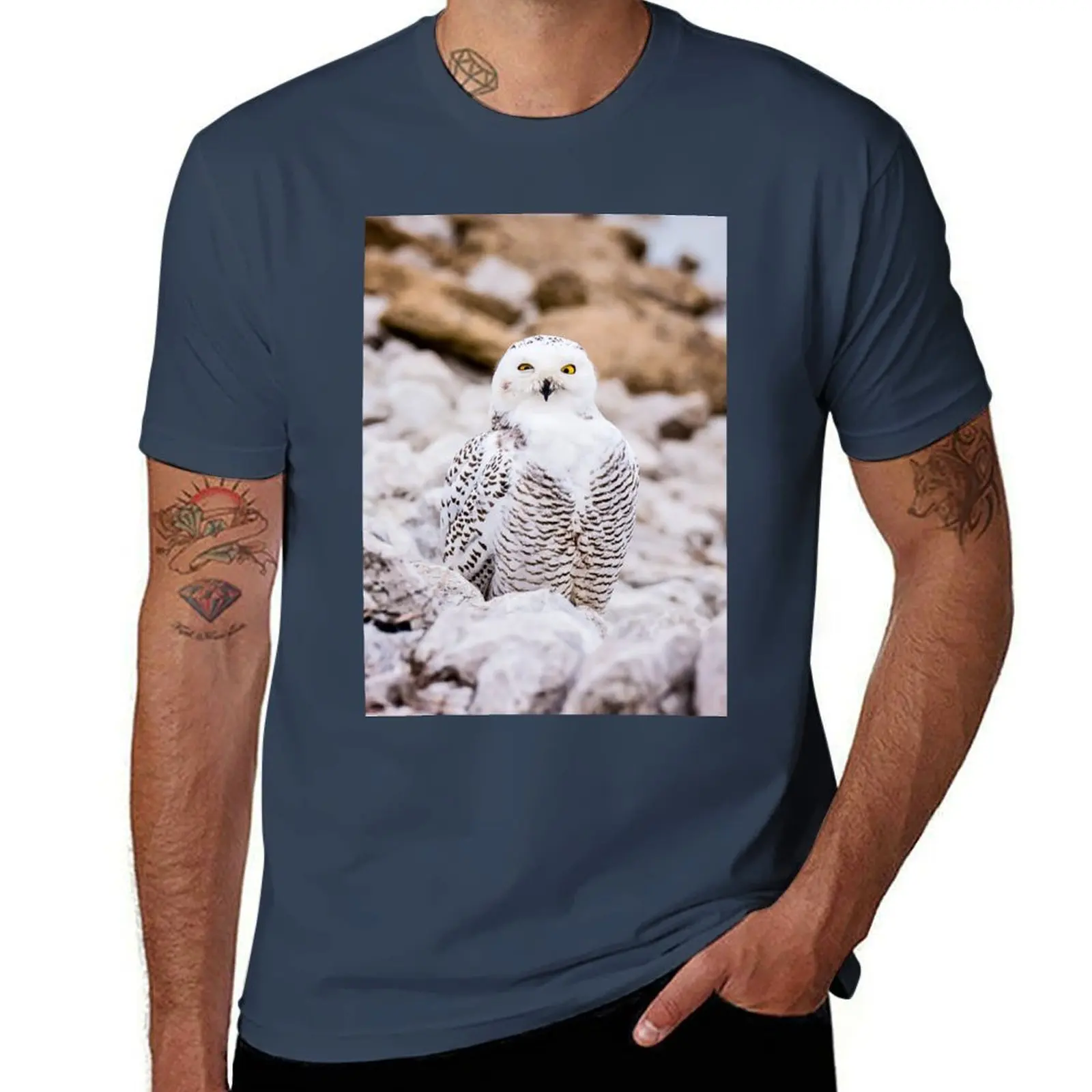 

Snowy Owl T-Shirt t shirts for man pack cotton man t shirts for men casual T-Shirt
